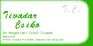 tivadar csiko business card